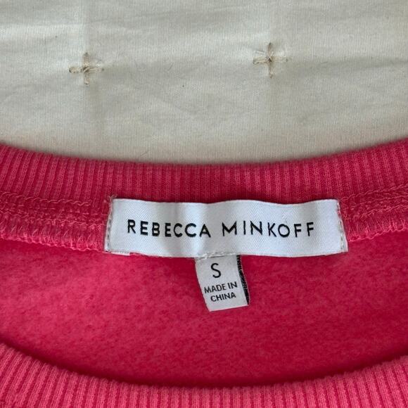 Rebecca Minkoff Janine Puff Sleeve Pullover Sweatshirt Women's S | Fuchsia Pink - Picture 6 of 11